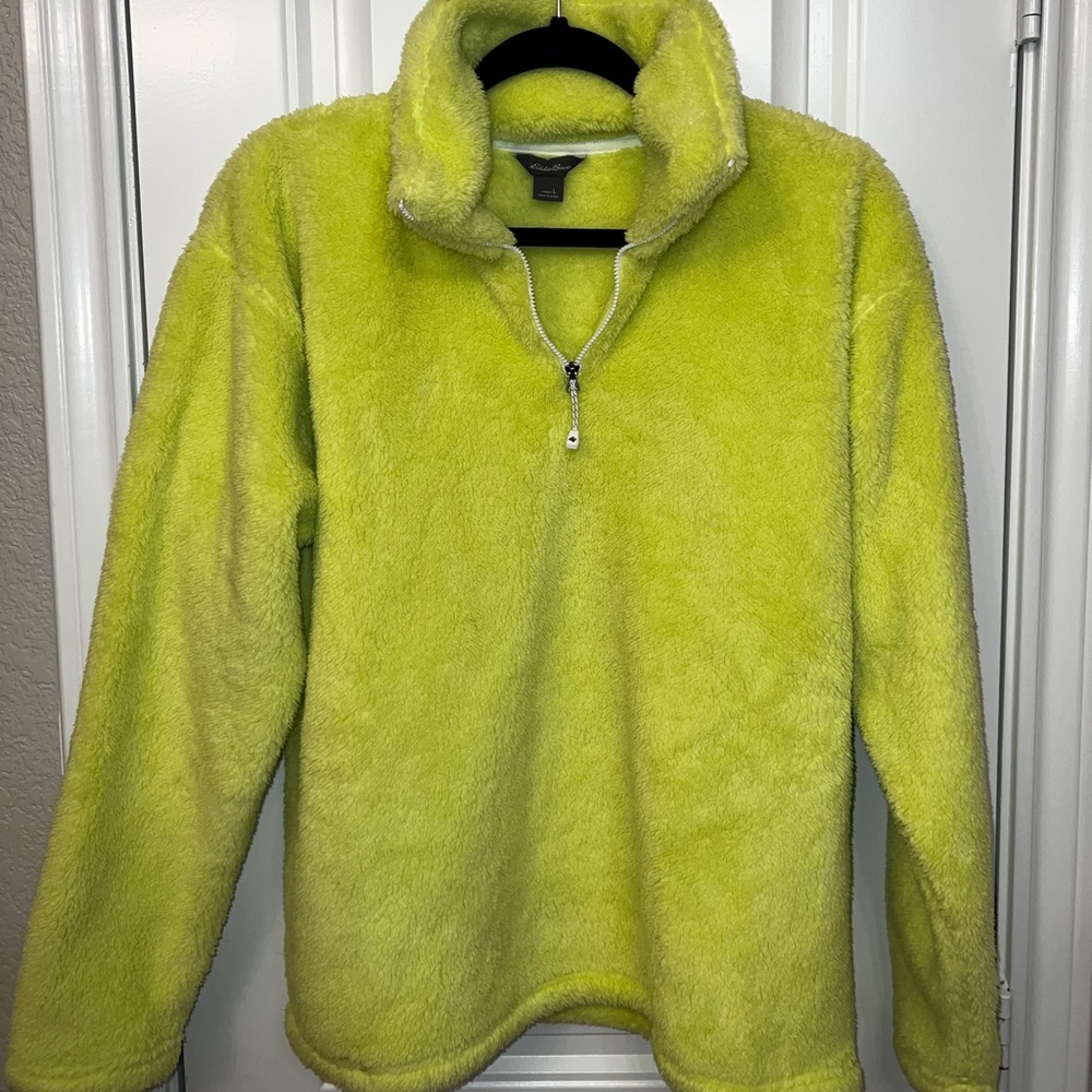NWT Eddie Bauer Chartreuse Fleece Pullover